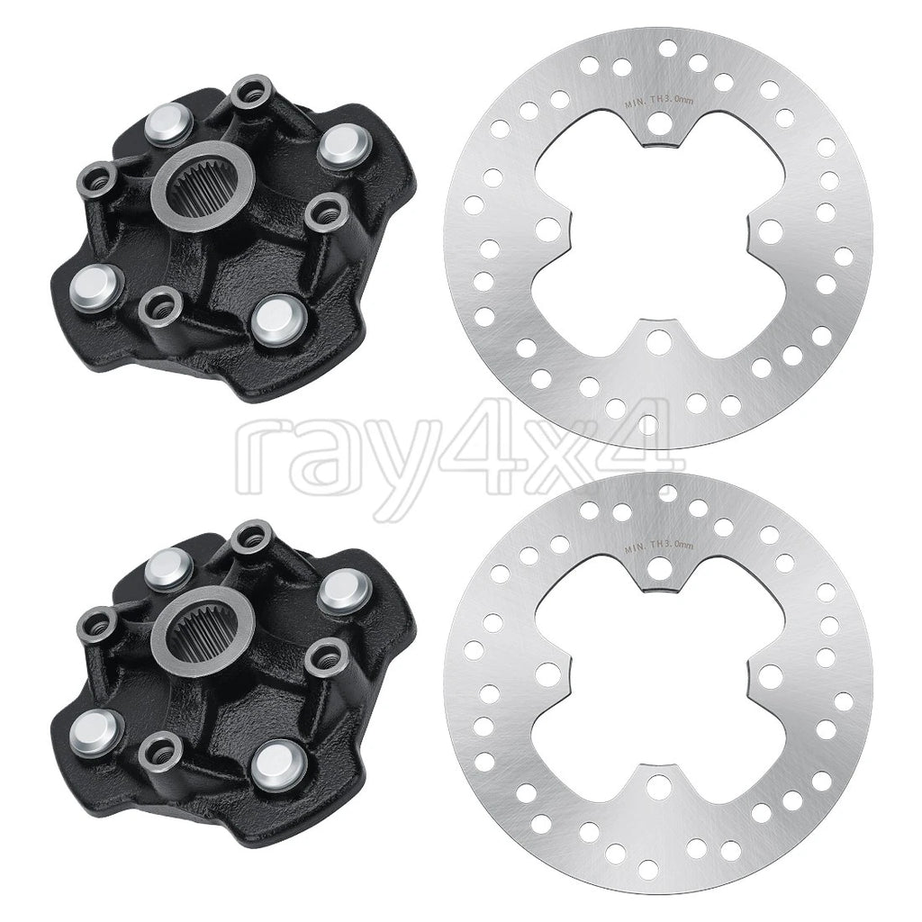 Front Left Right Wheel Hubs & Brake Disc Rotor for Honda Rancher 420 (2007–2014)