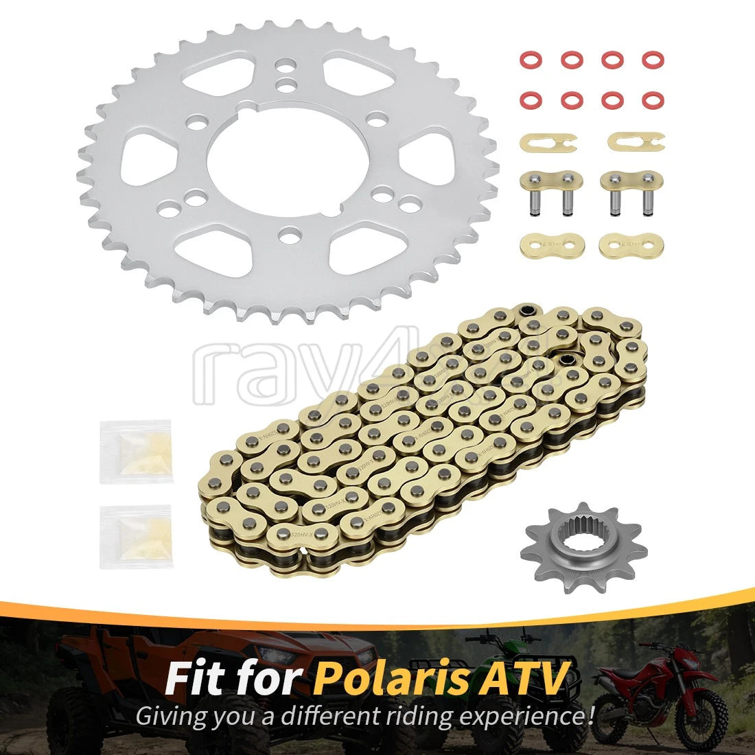 X-Ring Drive Chain & Sprockets for Polaris Trail Boss 330, 325, Trail Blazer 330