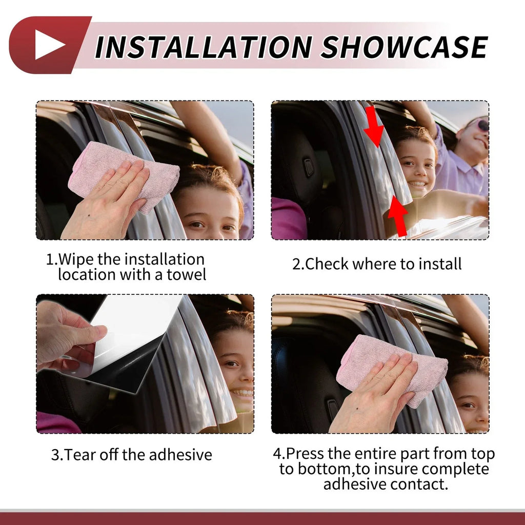 6 Pcs Door Pillar Window Trim for Lexus GS (2006-2011) Silver Tone