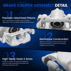 Set of 2 Rear Brake Calipers for Toyota Highlander (2008–2013)