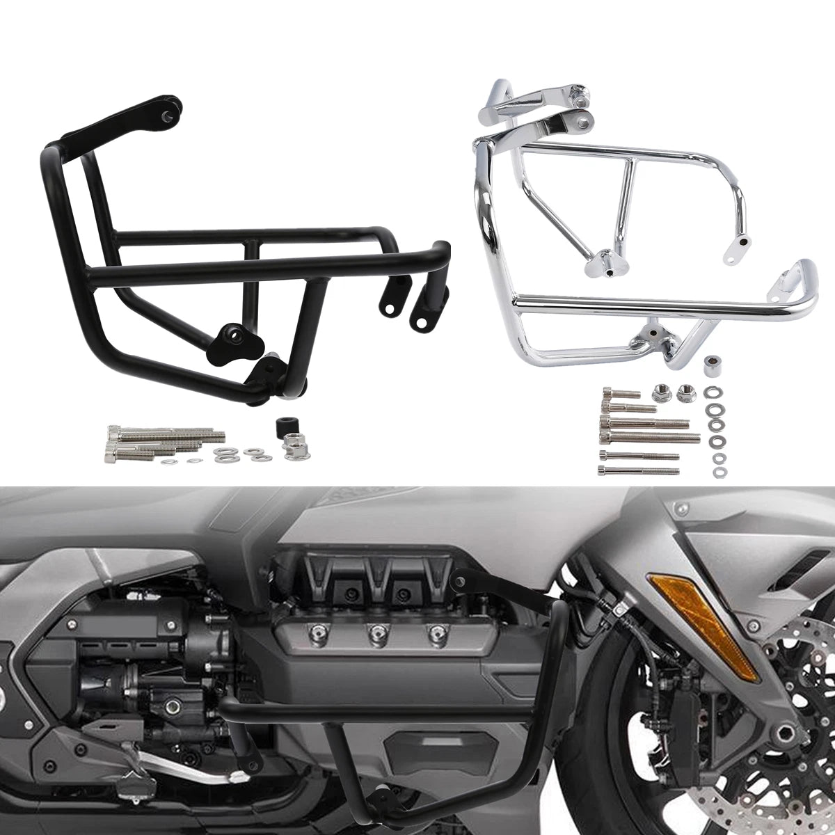 Engine Guard Crash Bars for Honda Goldwing GL1800 (2018–2025) Chrome/Black