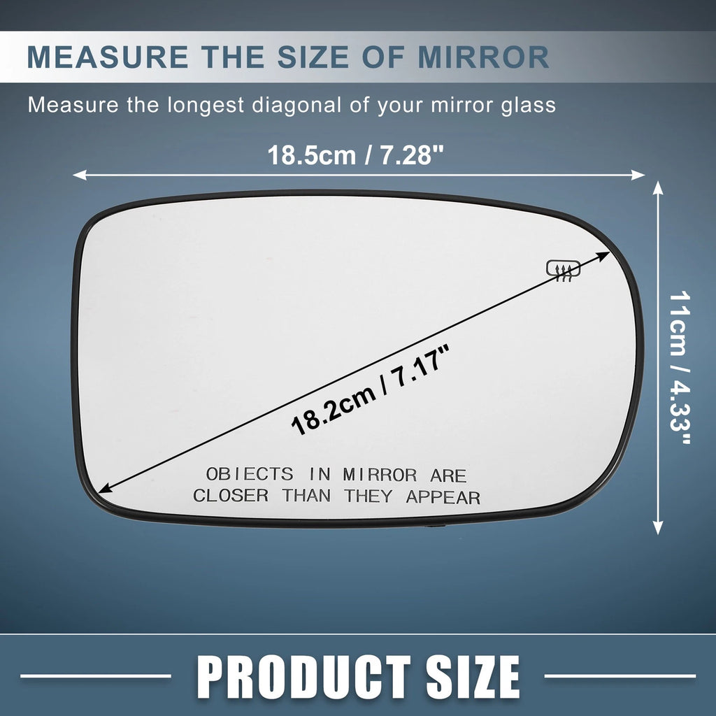 Heated Mirror Glass Right 68101146AA for Chrysler 200, Dodge Charger (2011–2021)