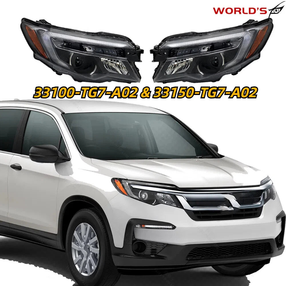 Set of 2 Headlamps for Honda Pilot, Ridgeline (2016–2020) Halogen