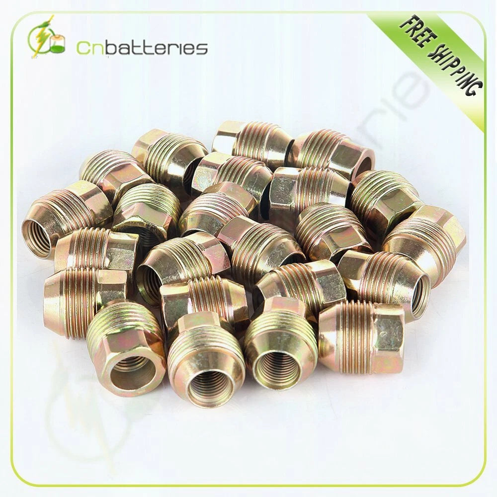 24 Pcs Open End Wheel Lug Nuts 14x1.7mm Gold for Chevrolet GMC Cadillac