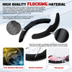 2x Black Flocking Non-Slip Steering Wheel Cover for Tesla Model 3/Y (2017-2023)