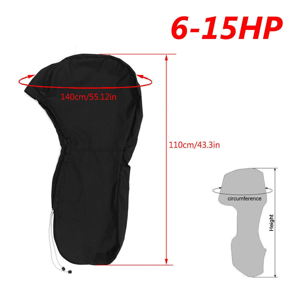600D Heavy Duty Waterproof Outboard Motor Cover for 6-15HP Engines