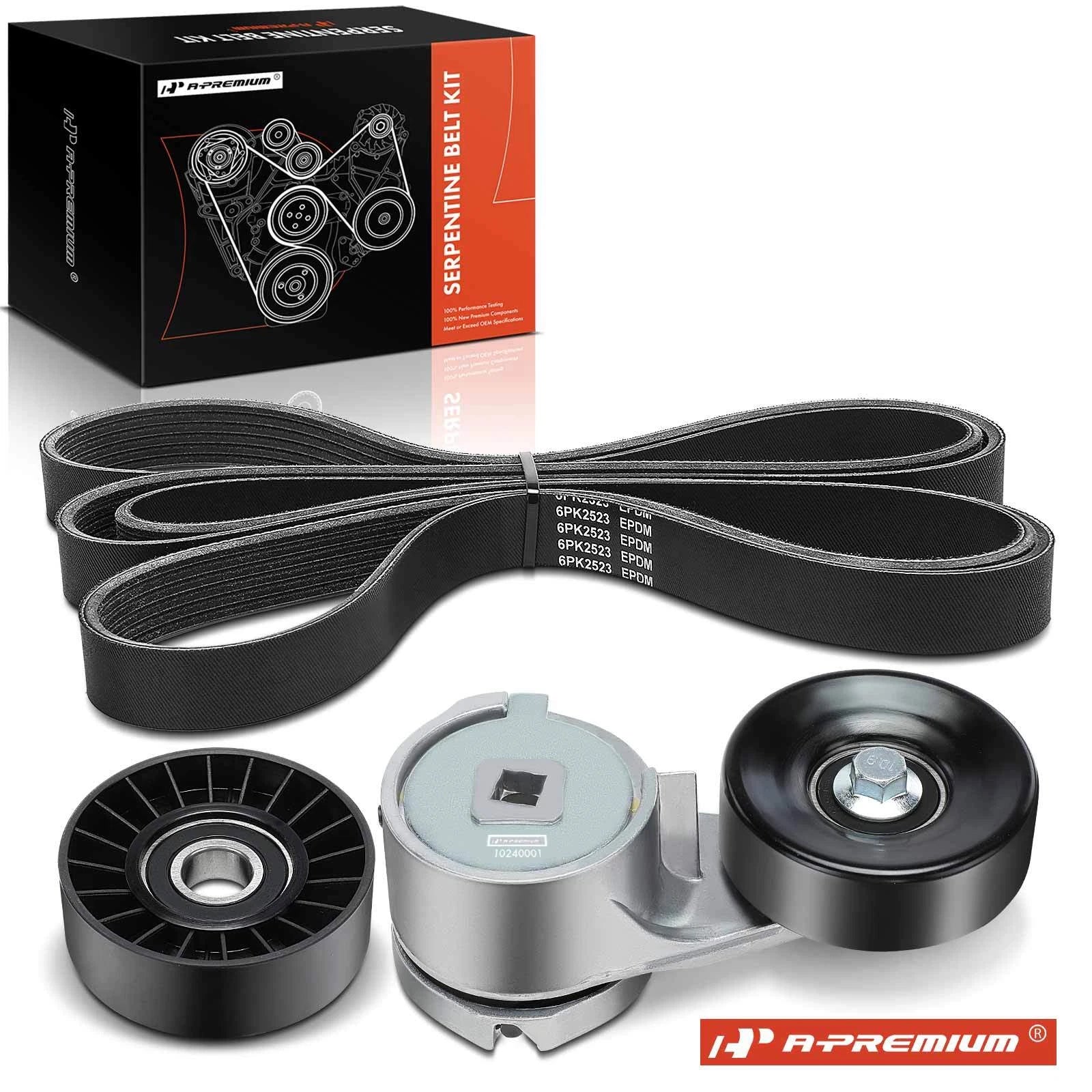 Set of 4 Serpentine Belt Drive Components for Ford F-450 Super Duty (2008–2019)
