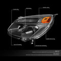 Black Amber Projector Headlights with Turn Signal for Chevy Equinox (2016–2017)