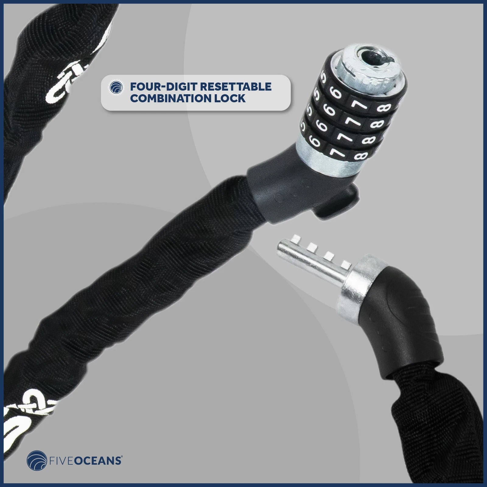 2X Bike Chain Lock, Combination Anti Theft Heavy Duty