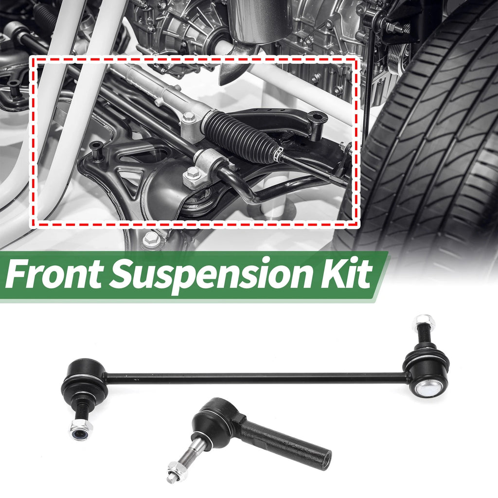 Set of 4 Front Outer Tie Rod Ends & Sway Bar Link for Chrysler Sebring (2007–2008)