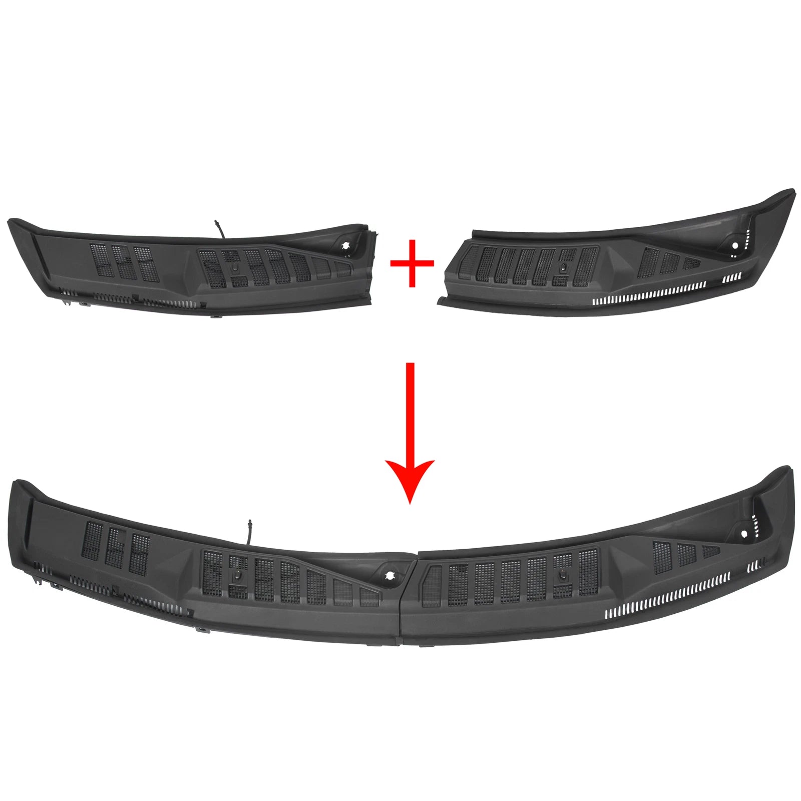 Set of 2 Windshield Wiper Cowl Grille Insert Panels for Ford F150 (2015–2020)
