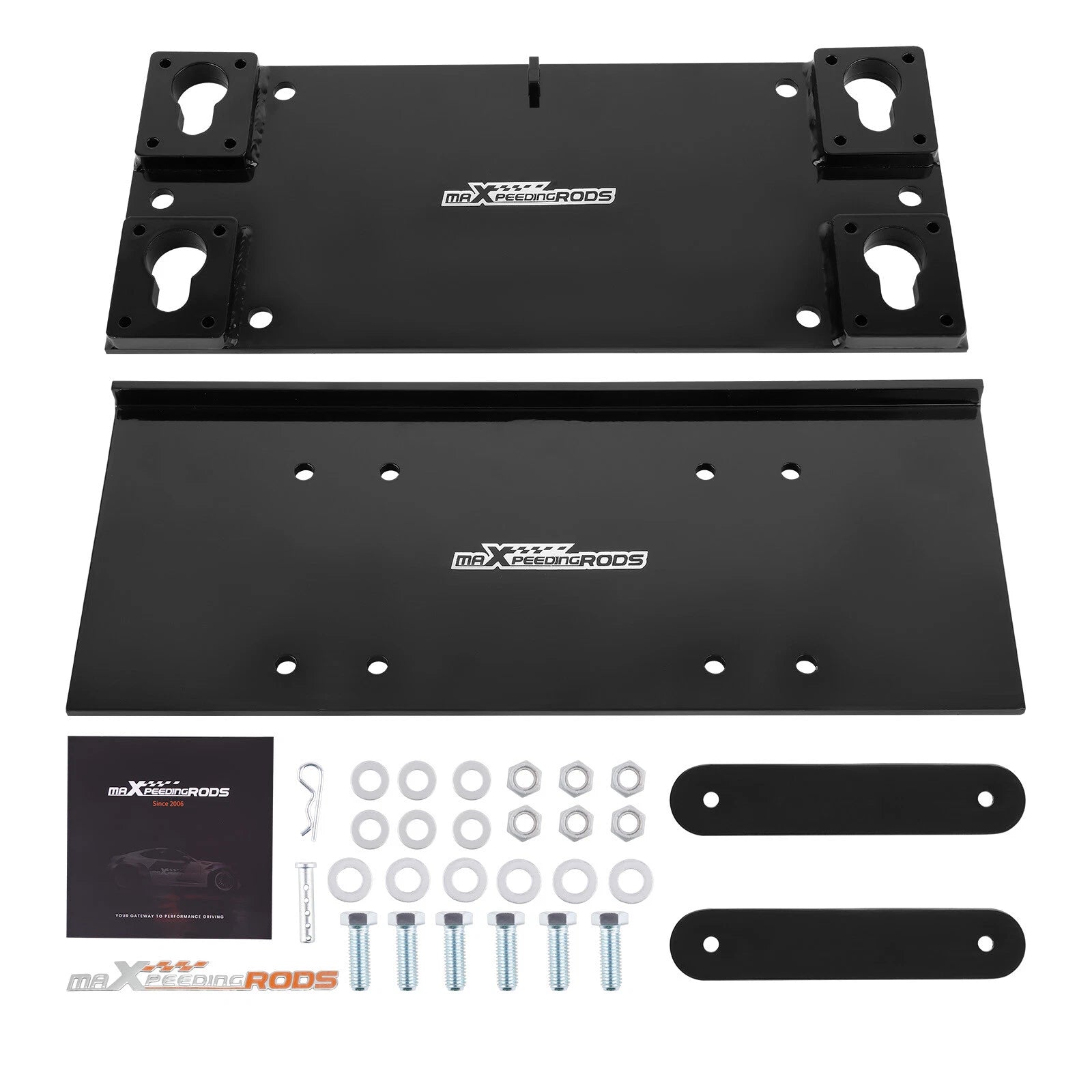 Winch Mount Kit for Trailer Floor 10K Pounds Satin Black Powder Coated