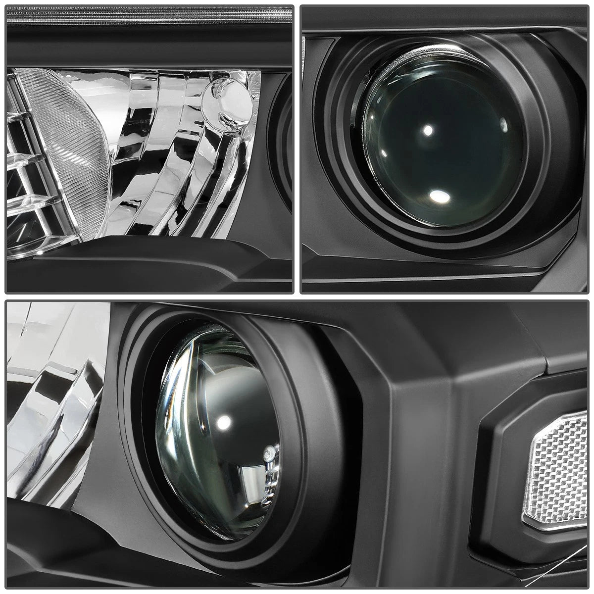 Projector Headlights for Toyota Tacoma (2016–2020) - Black Housing, Clear Corner