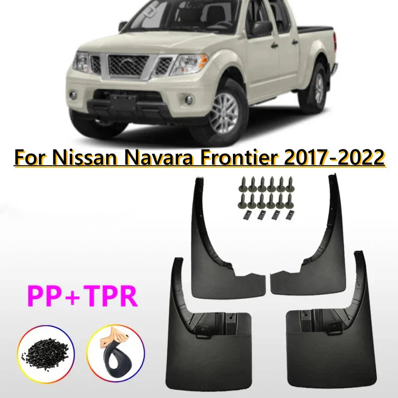 4x Splash Mud Guards Fender Mudguards for Nissan Navara Frontier (2017–2022)