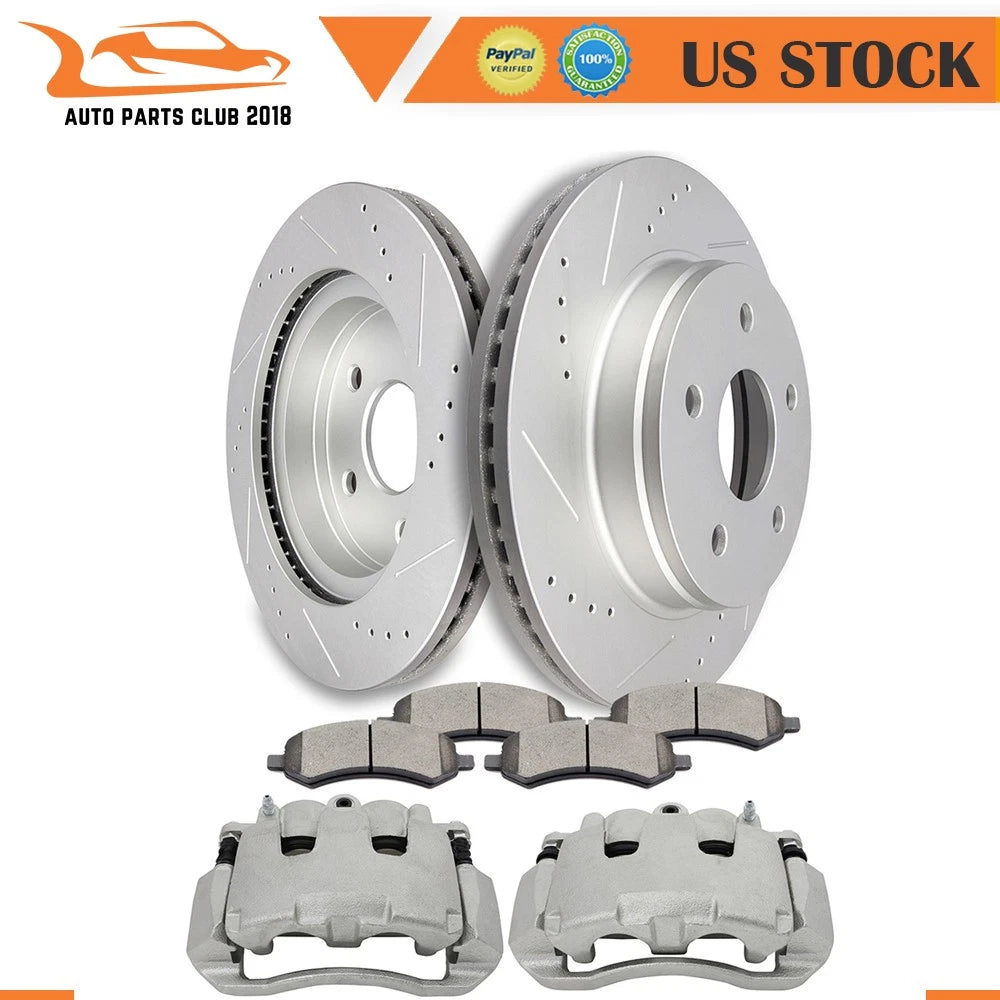 Front Brake Calipers & Rotors with Ceramic Pads for Dodge Ram 1500 (2009–2010)