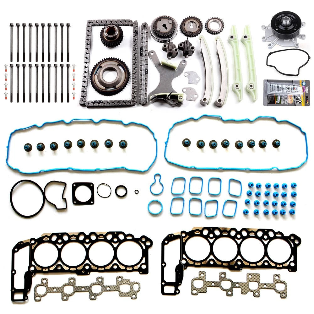 Water Pump Timing Chain Kit Head Gasket Bolts for Dodge Dakota Jeep (1999–2003)