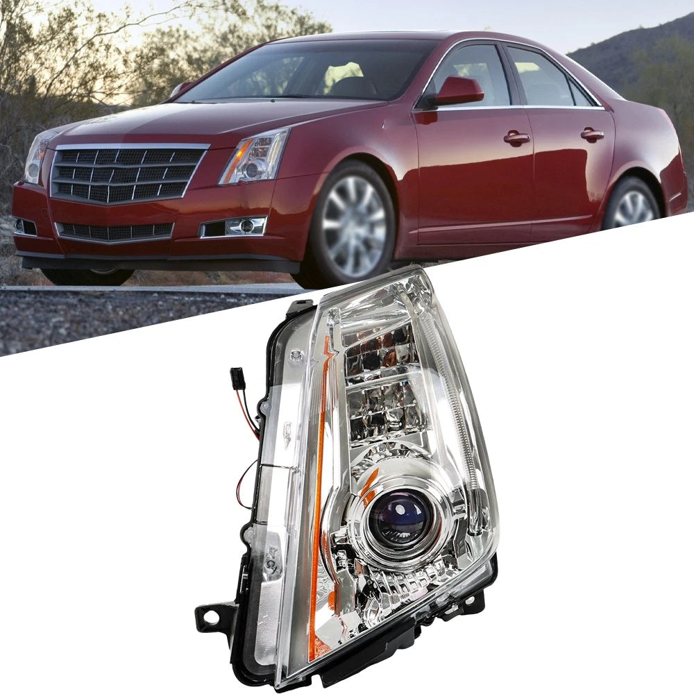 Driver Headlight Assembly for Cadillac CTS (2008–2014) HID/Xenon Chrome Left