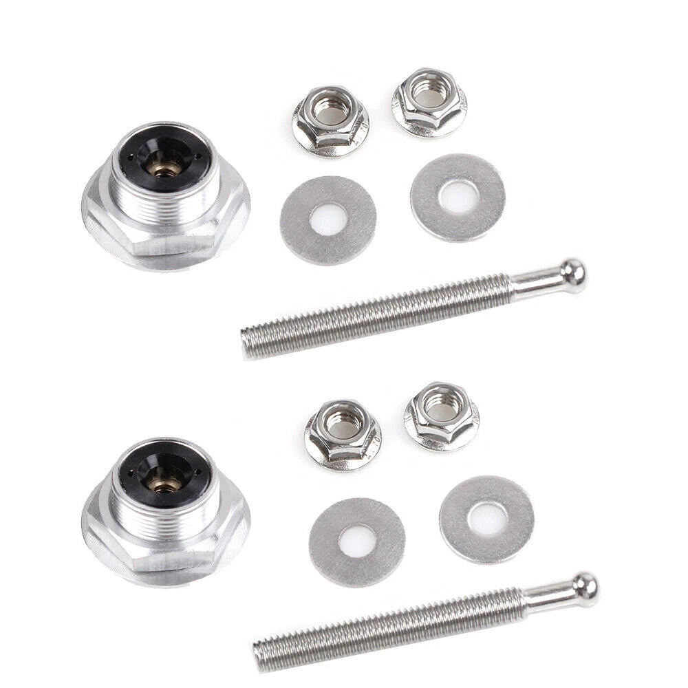 Bumper Latch Kit for Quick Release Hood Pins Lock Clip (Silver)