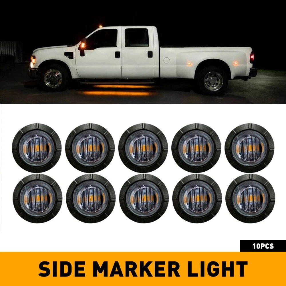 10X 3/4" LED Smoked Bullet Side Marker Lights for Truck Trailer (N/A)