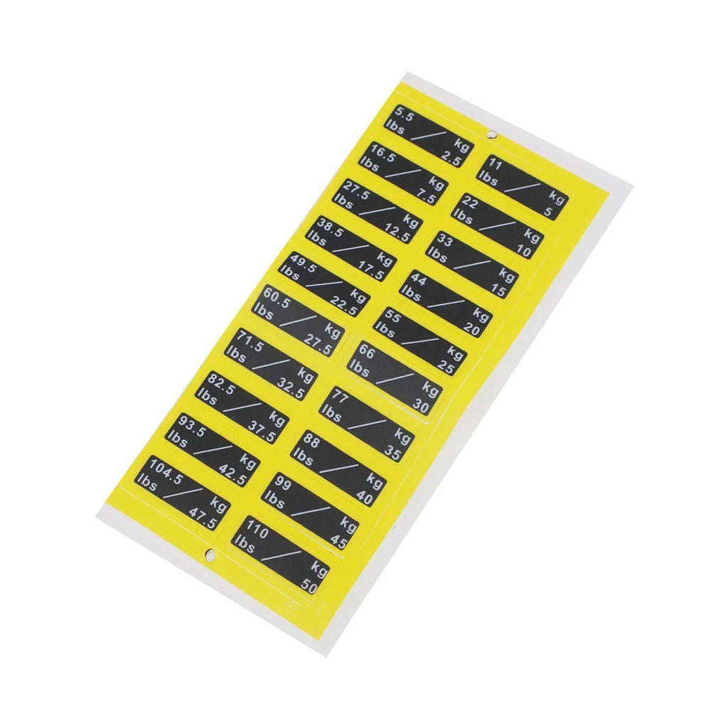 Weight Labels for Strength Training and Fitness
