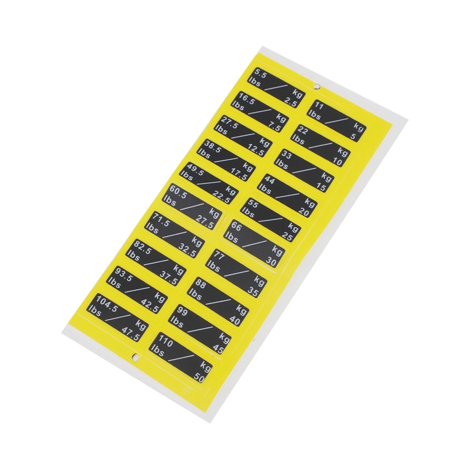 Weight Labels for Strength Training and Fitness