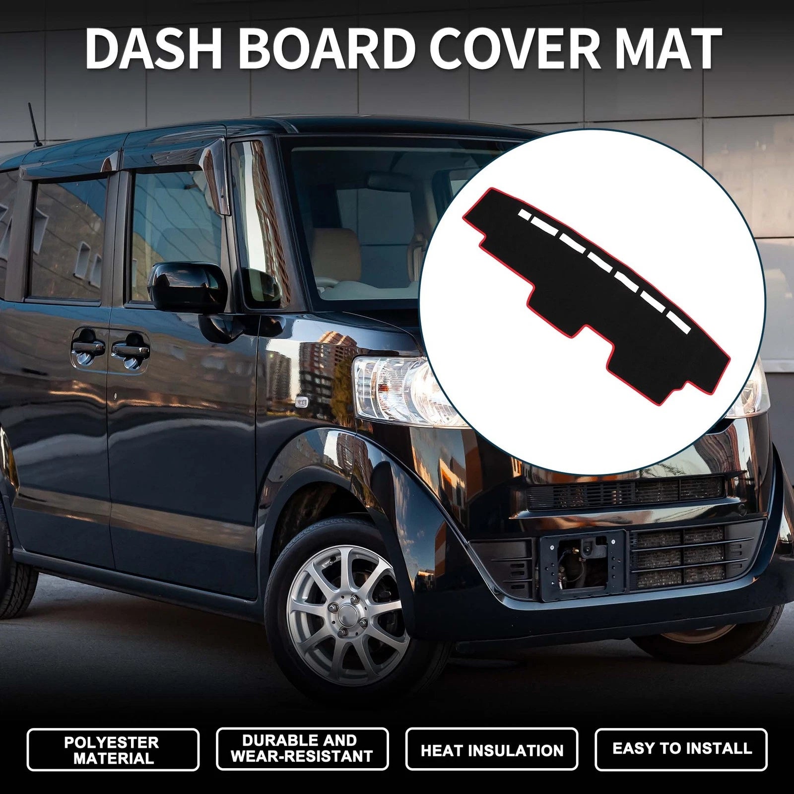 Dashboard Cover Mat for Honda N-VAN JJ1 JJ2 (2018–Present) Black Red