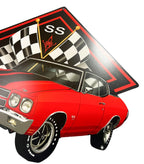 Flag Metal Sign for Chevrolet Chevelle SS (1966–1970)
