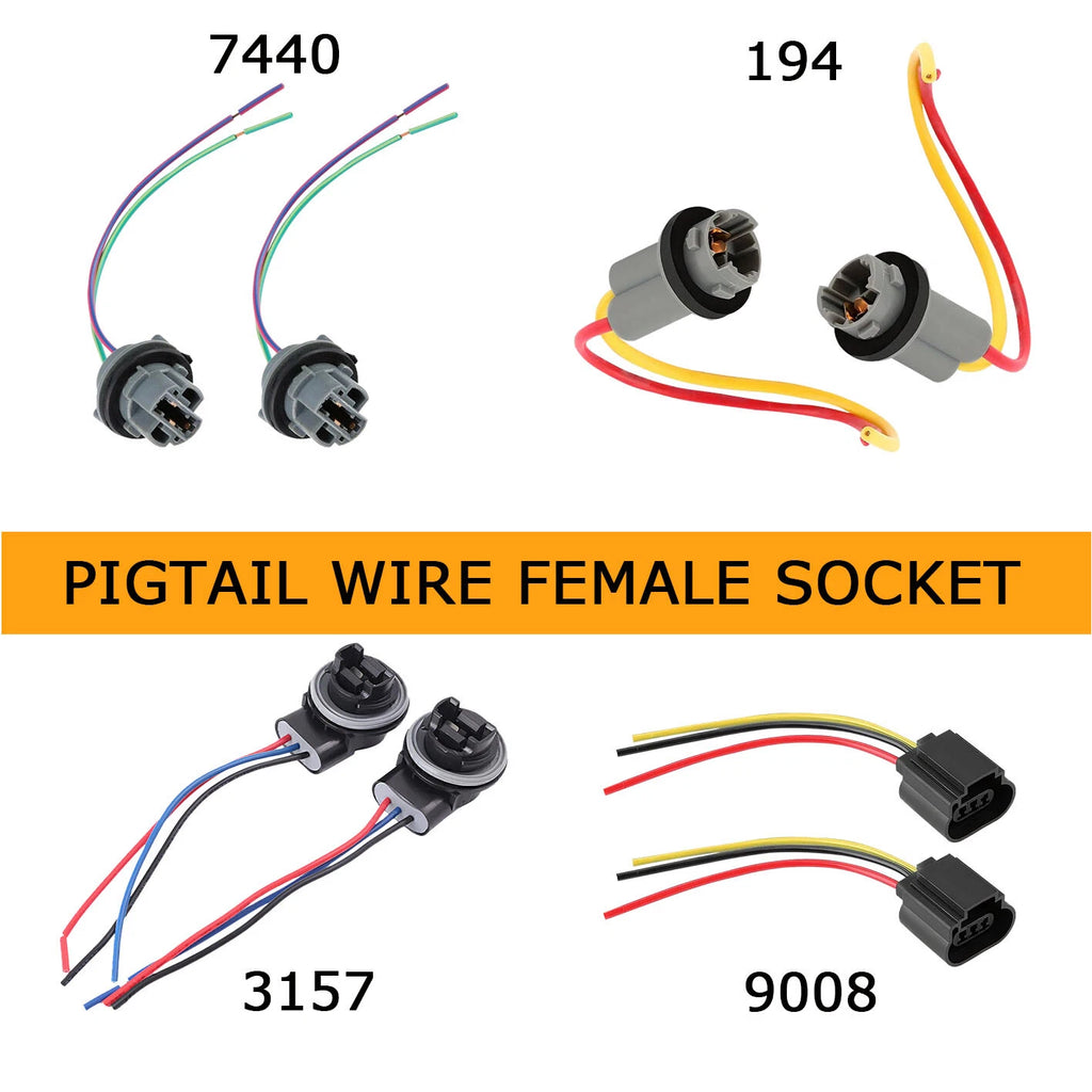 Headlight Bulb Harness Connector Pigtail for Make Model 