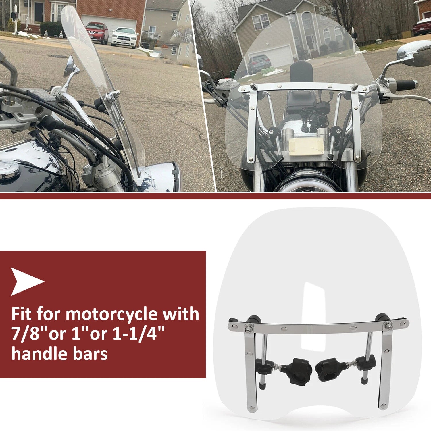 Clear Windshield for Honda VTX 1300 1800 (2003–2009) 18"x16"