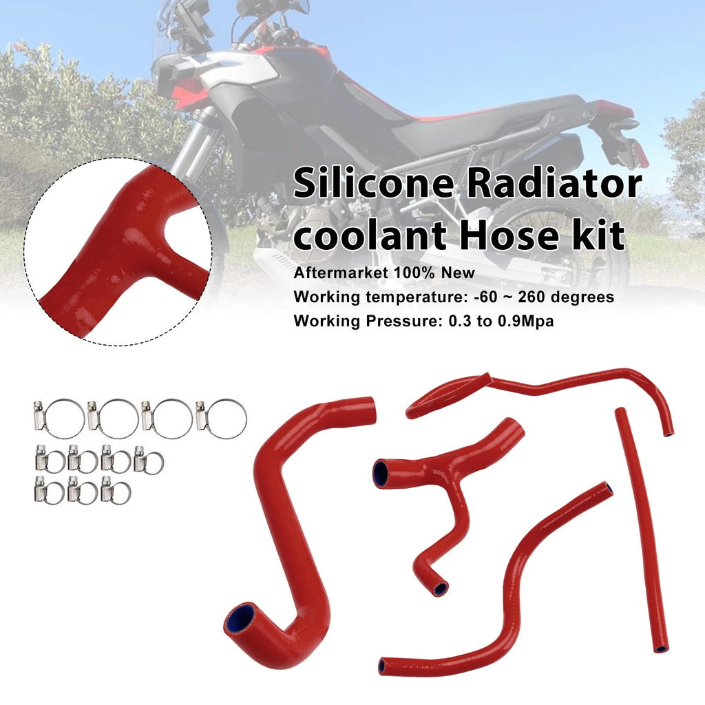Silicone Radiator Coolant Hose for Aprilia Tuareg 660 (2022–2025) Red