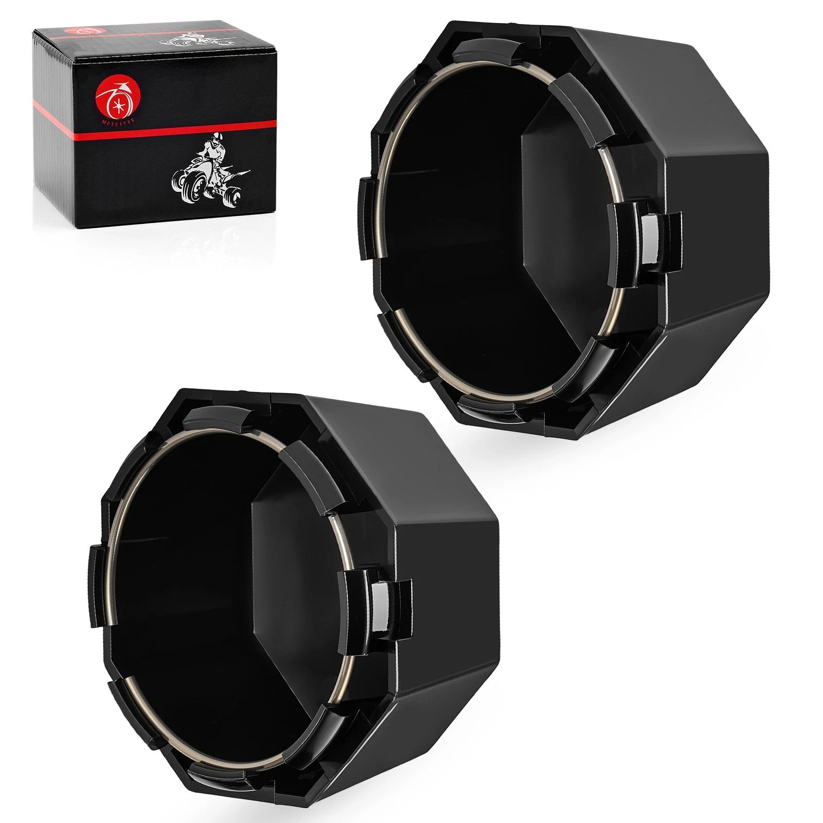 2 Pack Hub Cap Cover for Polaris Sportsman 570 SP Touring (2017–2019) Matte Black
