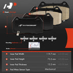 Set of 4 Front Ceramic Brake Pads for Nissan Sentra (2002–2006)