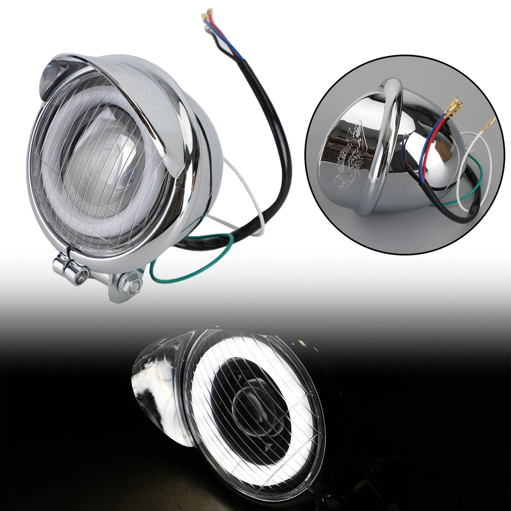 5" Chrome Bullet Headlight Spot Fog Lamp for Harley Chopper