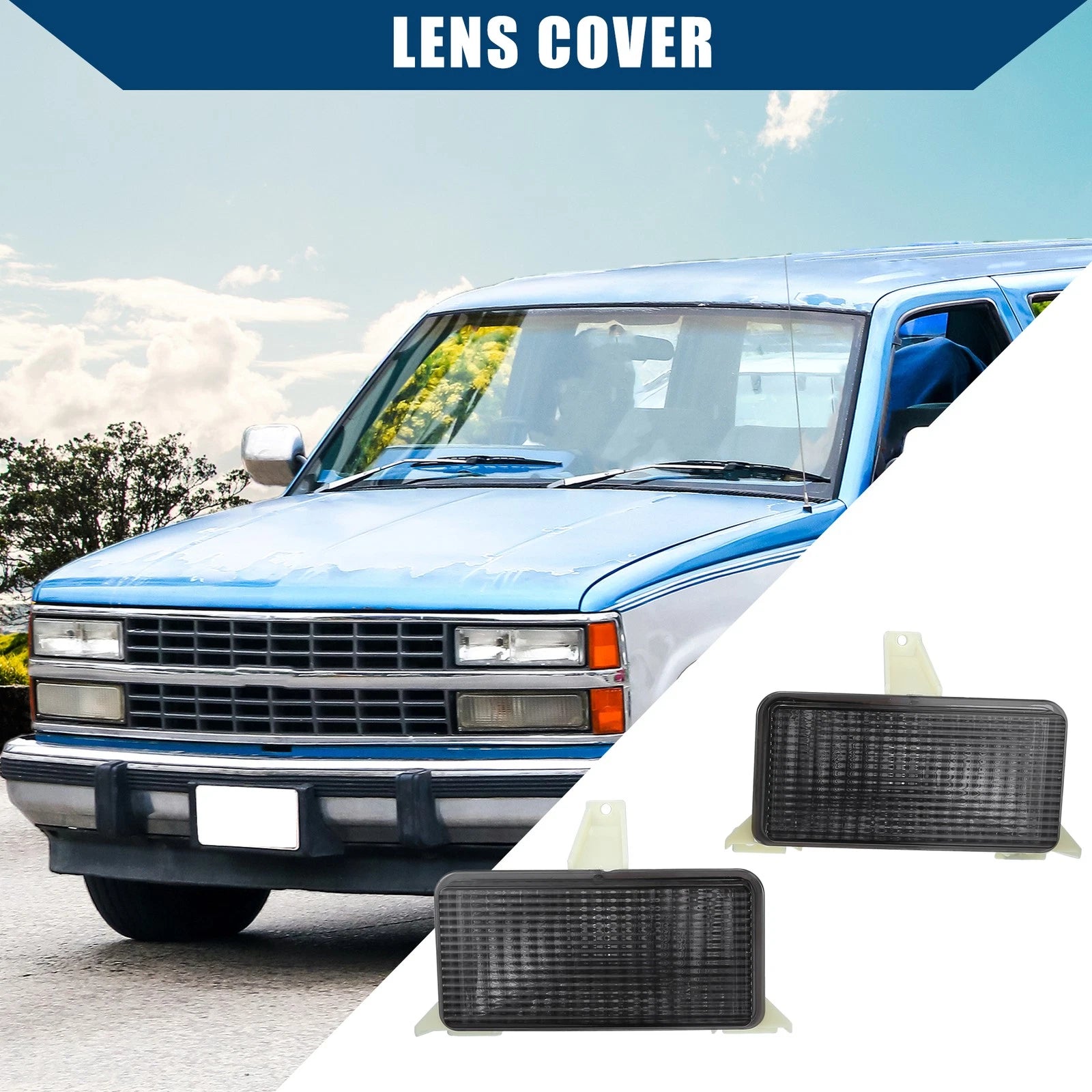 Pair of Park Signal Lens Covers for Chevrolet Pickup (1983–1985) Black