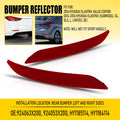 2X Red Rear Bumper Reflector Cover for Hyundai Elantra (2014–2016)