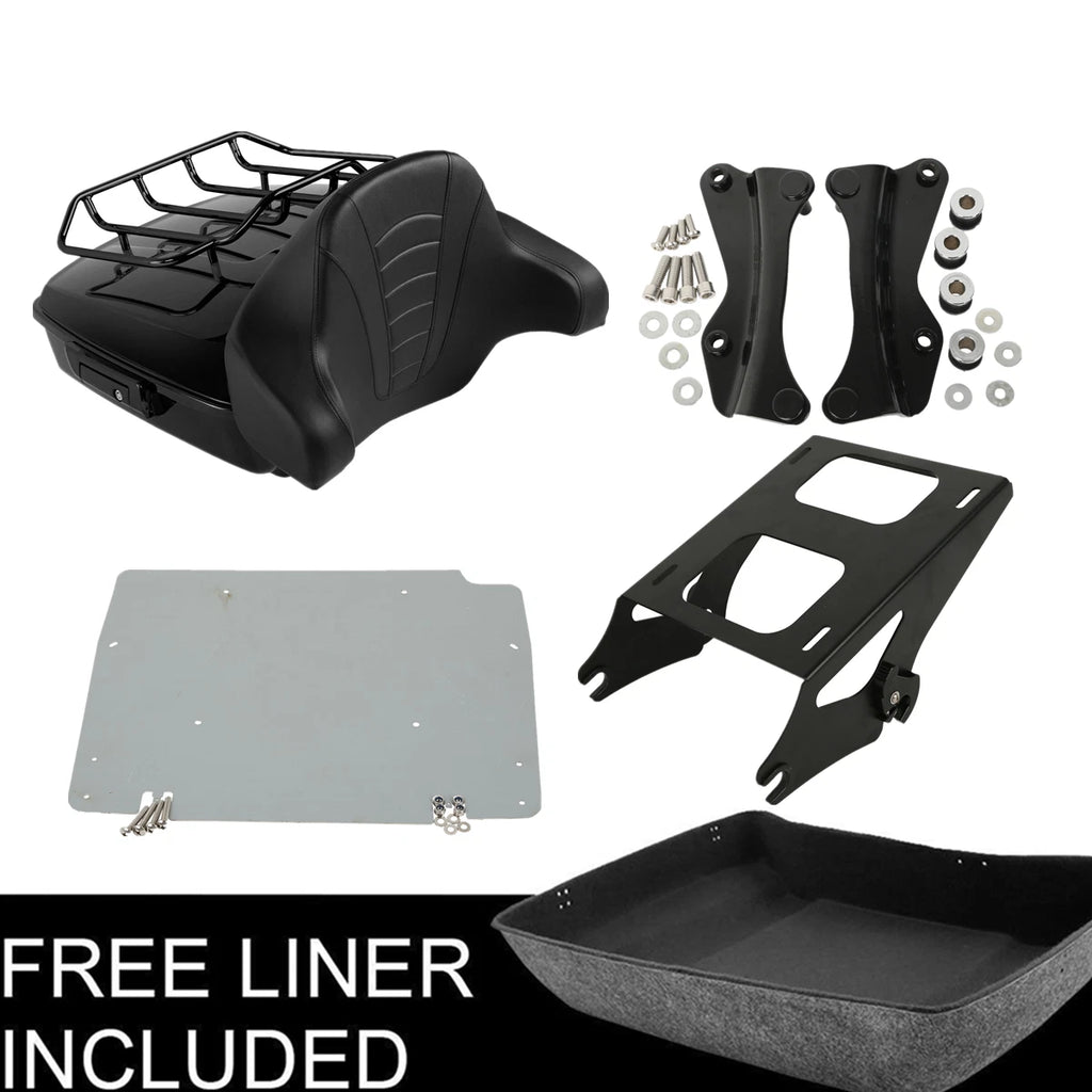 Chopped Trunk Rack Plate Pad & Docking Kit for Harley Touring Road King (2014–2026)