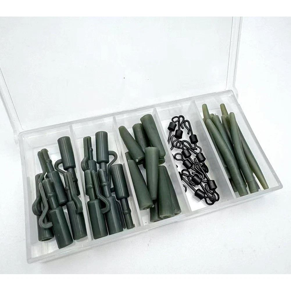 40PCS Carp Fishing Equipment Set with Rubber Hose and Q Swivels
