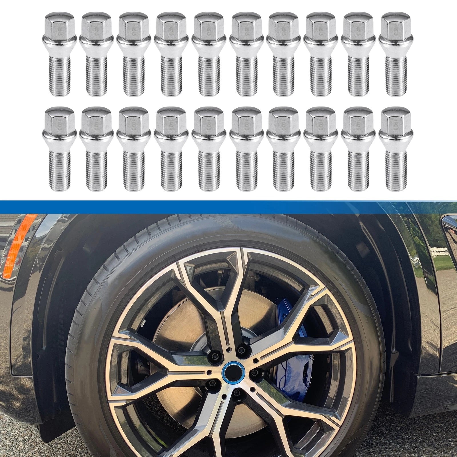 20 Pcs M14 x 1.50 Wheel Bolt Replacement for BMW 7 Series (2002–2008)