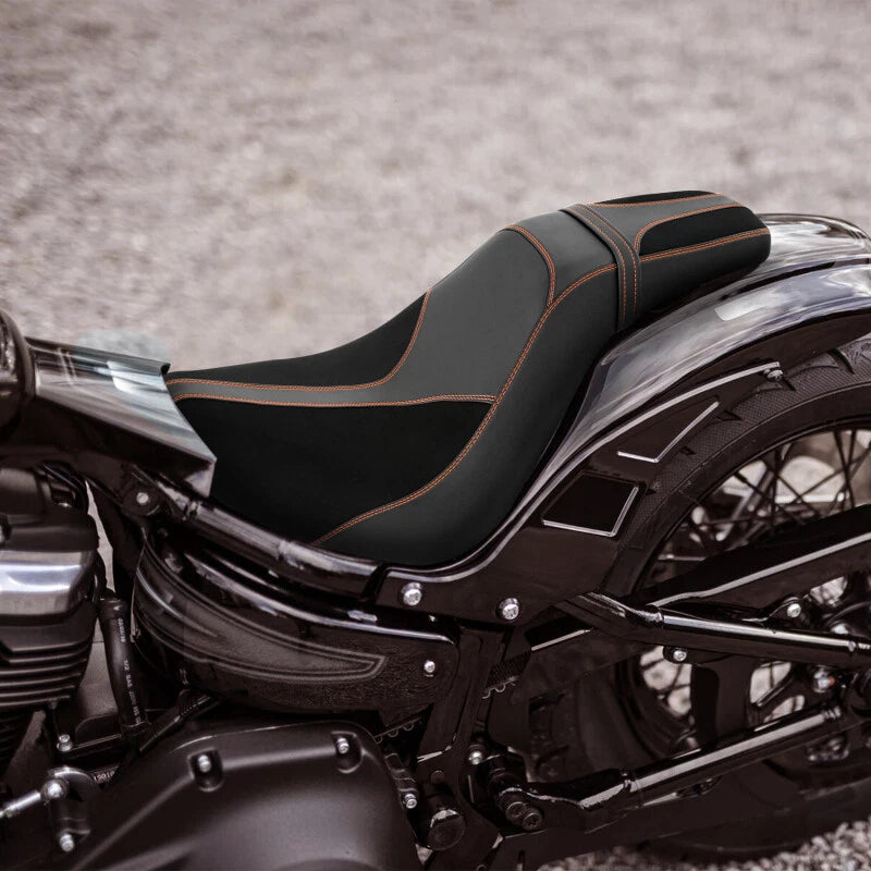 Black Driver & Passenger Seat for Harley Softail Street Bob Slim (2018–2024)