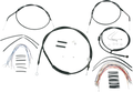 Complete Black Vinyl Handlebar Cable/Line Kit for Ape Hangers (12")