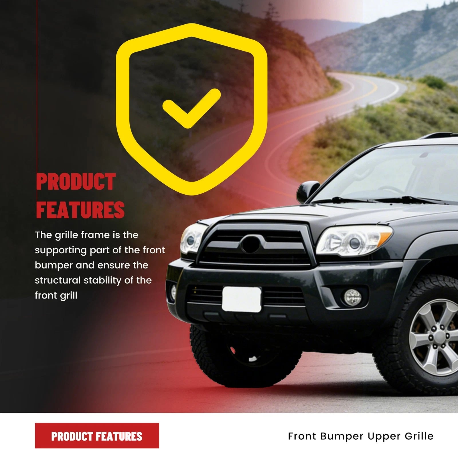 Front Bumper Upper Grille for Toyota 4Runner (2006–2009) #5310035A03D0