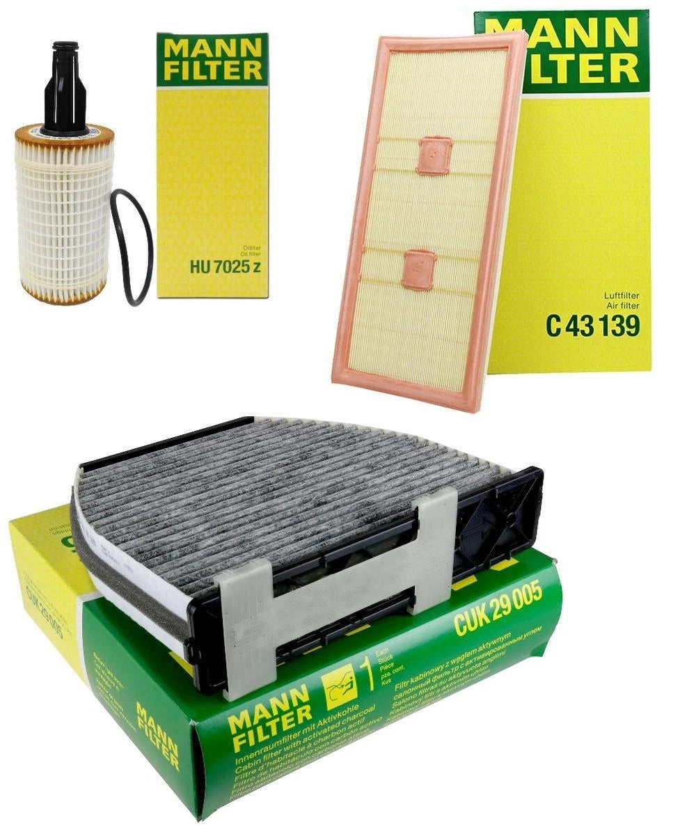 Mann Oil Air Carbon Cabin Filter Kit for Mercedes W204 C207 W212 (2007–2015)
