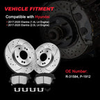 280mm Front Disc Rotors + Brake Pads for Hyundai Elantra (2017–2020)