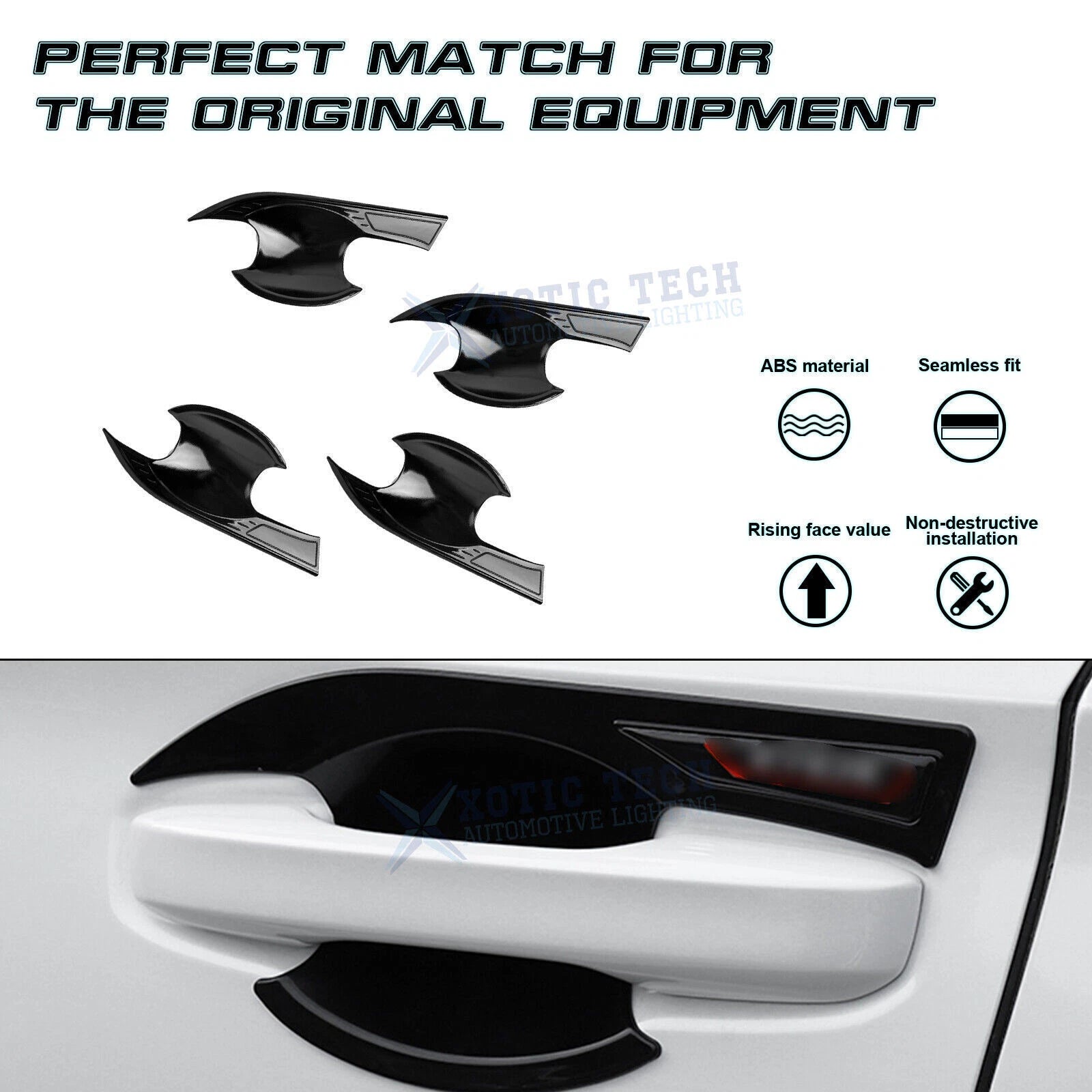 Gloss Black Door Handle Bowl Panel Cover Trim for Honda Civic (2022-2026)