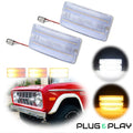 Clear Switchback LED DRL Signal Lights for Ford Bronco (1969–1977)