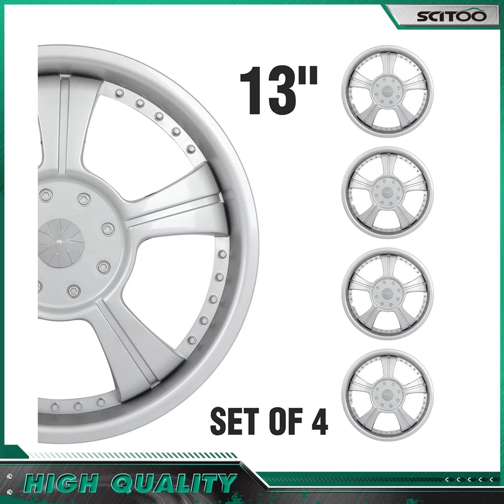 Set of 4 Wheel Covers for R13 Tire & Rim (13")
