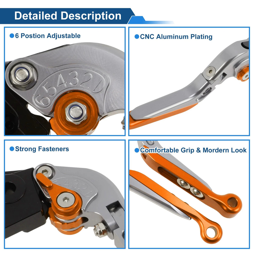 Short Long Brake Clutch Levers for Honda Rebel CMX 500 300 (2017–2021) Titanium Orange