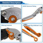 Short Long Brake Clutch Levers for Honda Rebel CMX 500 300 (2017–2021) Titanium Orange