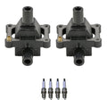 2 Ignition Coils & 4 Double Platinum Spark Plugs for Mercedes R170 SLK230 (1998–2004)