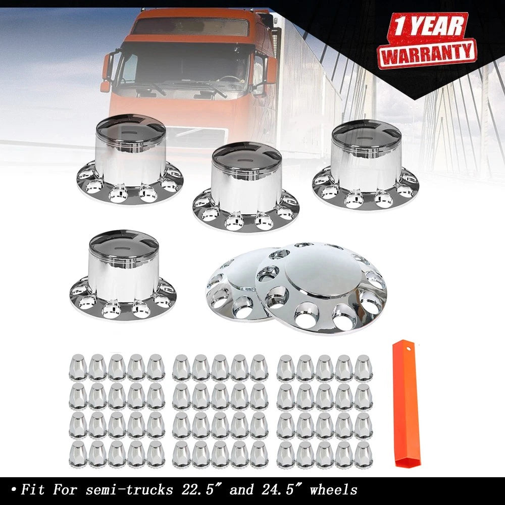 Chrome Hub Cover for Semi Truck (Fits Various Models)